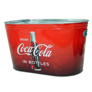 The Tin Box Company Coca Cola Large Galvanized Party Tub with Handles, RED