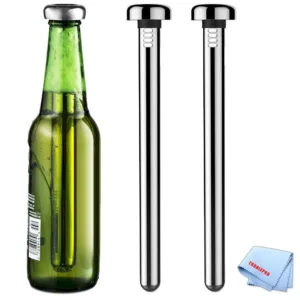Tronixpro Stainless Steel Beer Chiller Sticks with Microfiber Cloth
